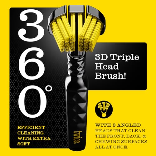 TWICE 3D Triple-Head Toothbrush for Sensitive Gums – 2-Pack