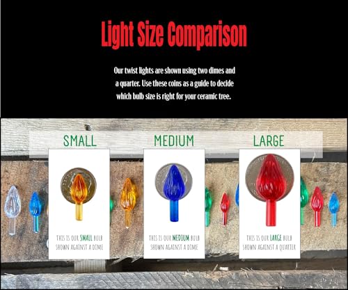 Medium Twist-Style Ceramic Tree Light Ornaments (144 Pack) - Blue