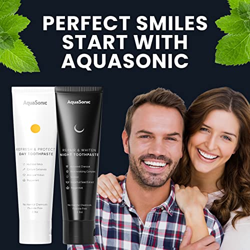 AquaSonic Complete Care Toothpaste Set - Day & Night, Fluoride-Free