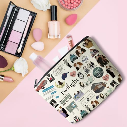 Twilight Movie Inspired Cosmetic Bag - Small Makeup Organizer with Zipper for Fans & Gifts