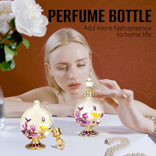 Joyeee 30ml Vintage Glass Perfume Bottle - Antique Refillable Travel Vial