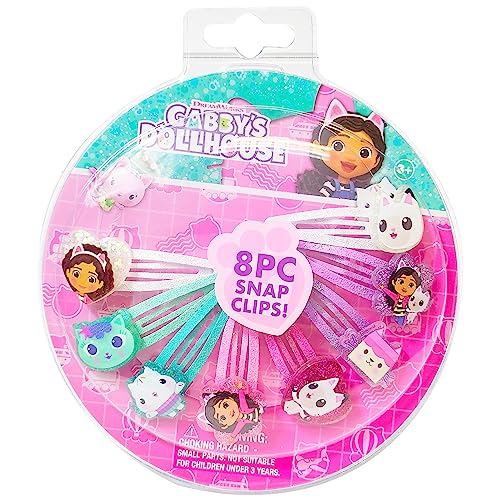 LUV HER Gabby's Dollhouse Snap Clips for Girls - 8 Pack Multi Color