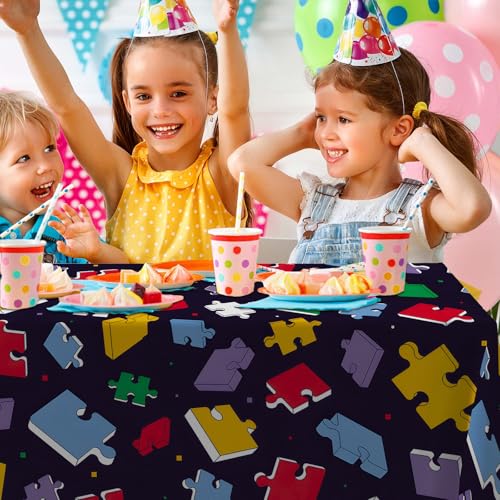 Puzzle Tablecloth for Baby Showers & Birthday Parties - 53 x 108 in