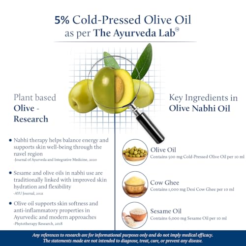 Blue Nectar Navel Oil with Ghee & Olive Oil - 0.33 Fl Oz Ayurvedic Belly Button Oil