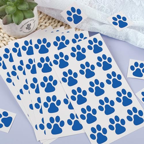 Blue Paw Print Temporary Tattoos - 20 Sheets, 300 Pieces Kids Party Favors