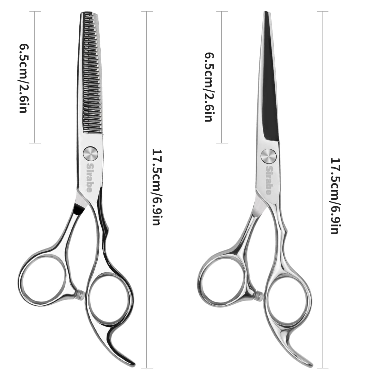 Professional Hair Cutting Scissors Set - 6.5 Inch Thinning Shears for Beard Trimming & Hairdressing | Includes Comb & Case