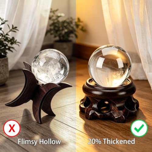 Didiseaon Crystal Ball Pedestal Stand - 2.16 in Black Ebony