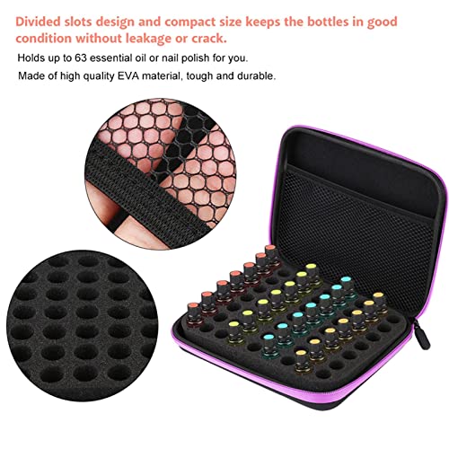Gavigain 63-Slot Essential Oil Carrying Case - Portable EVA Hard Shell Organizer