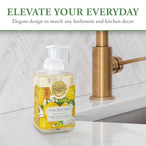 Michel Design Works Lemon Basil Foaming Hand Soap 17.8 Fl oz - Luxurious Moisturizing Hand Wash