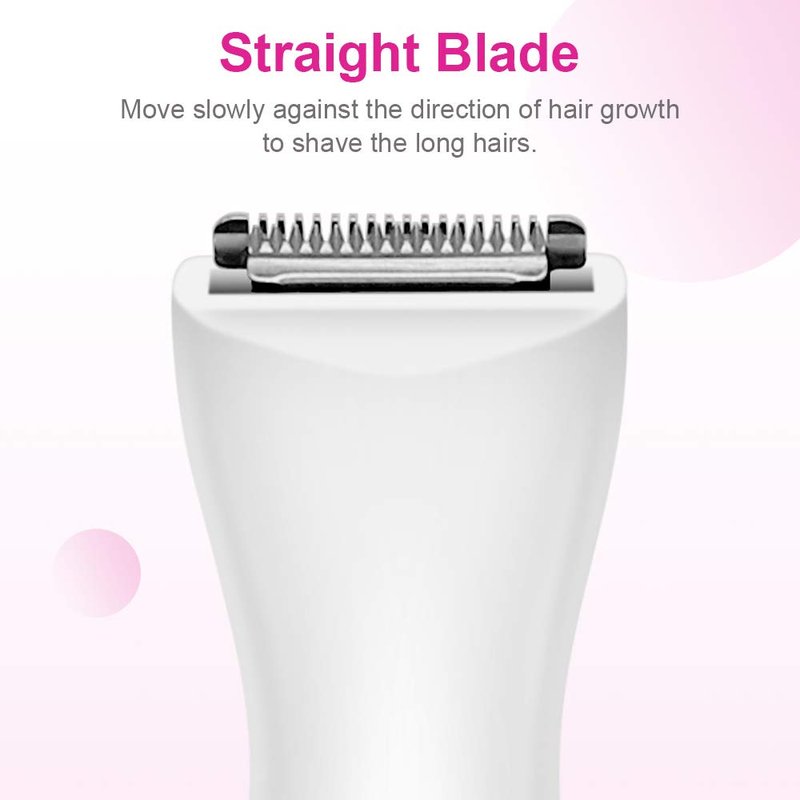 Bikini Trimmer, Funstant Electric Razor for Women with Comb, Cordless Safe Hair Trimmer Floating Foil for Dry Use, Battery Operated Personal Shaver for Lady Girl, Pubic Hair, Delicate Private Area