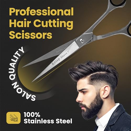 Krisp Shave 7-Inch Professional Japanese Stainless Steel Hair Cutting Shears
