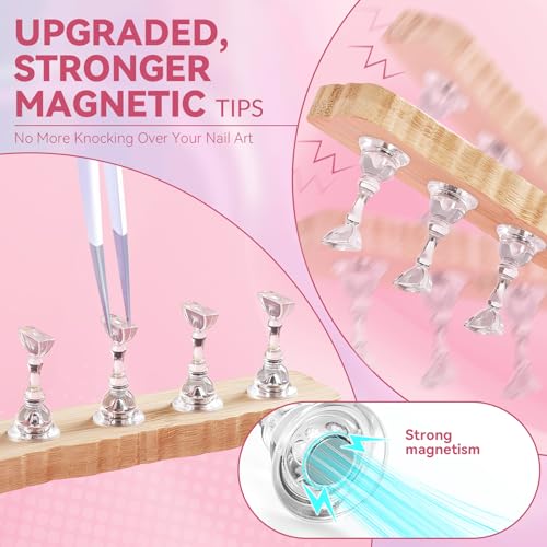 Nail Stand Kit with Strong Magnetic Holder & 200 Adhesive Tabs