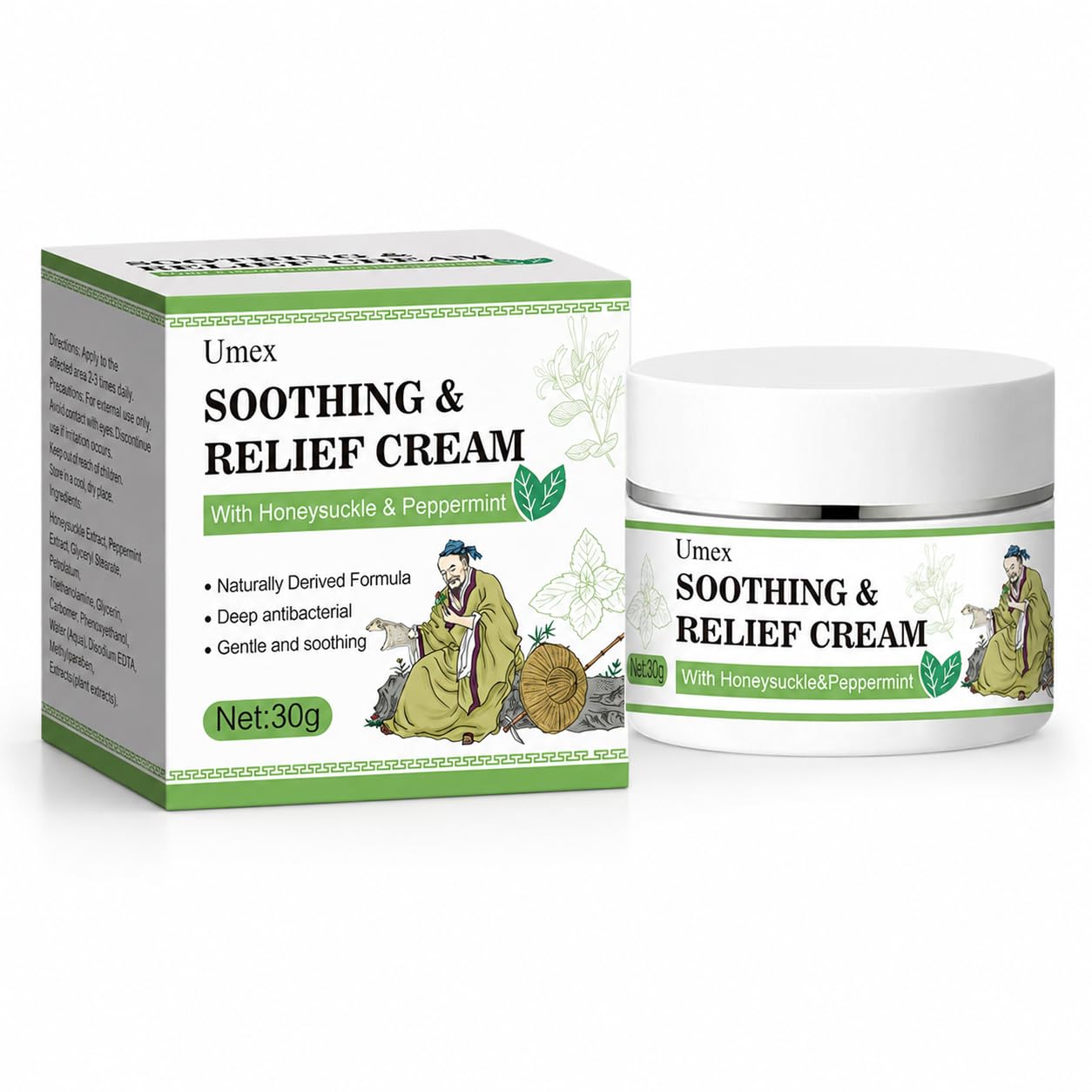 Hydrating Body Cream for Dry, Sensitive Skin - Moisturizing Lotion with Honeysuckle & Mint | Soft & Smooth Finish