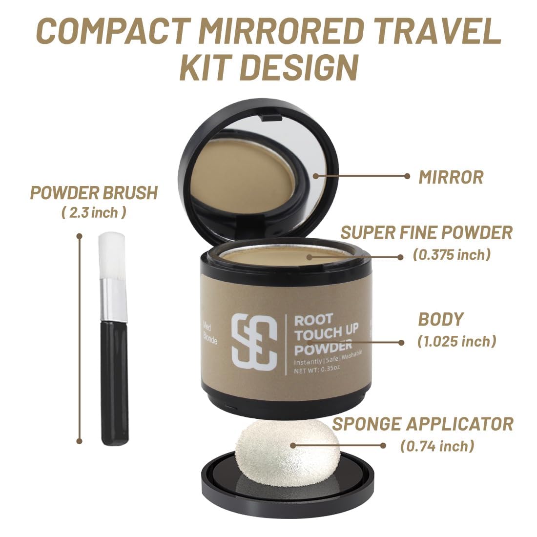 Hairline Powder for Thinning Hair - Gray Coverage Touch-Up for Women | Conceals Hair Loss
