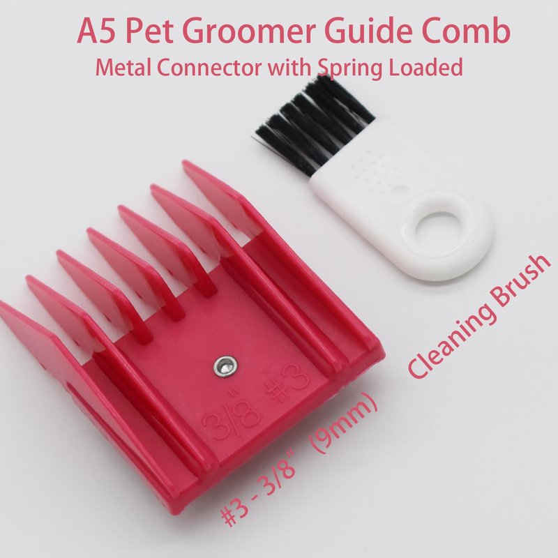 Professional A5 Style Animal Hair Clipper Attachment Guard Guide Cutting Combs 76926-900, Compatible with Oster Classic 76 A5 Andis AG BG Wahl KM Pet Groomers (Magenta, #3-3/8")