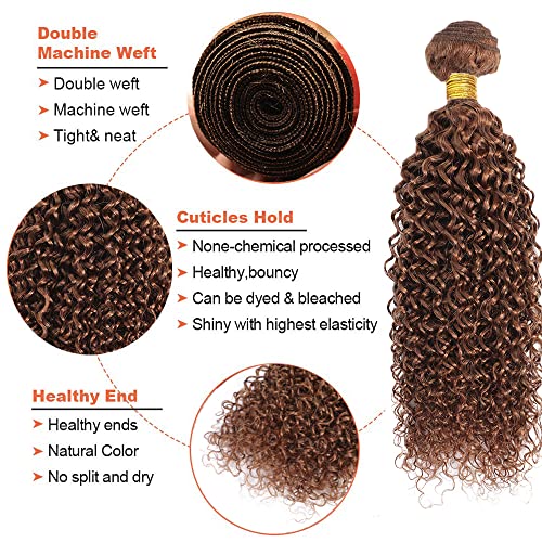 #30-W 20 Inch Brown Water Wave Human Hair Bundle - 50g