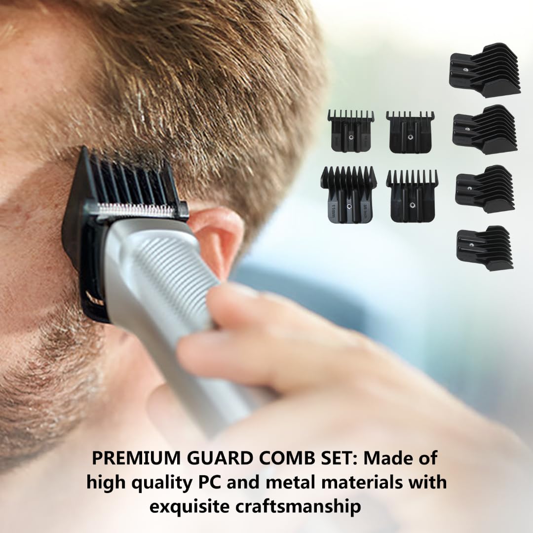 Upgraded 8 Sizes Trimmer Guards Set Compatible for Babyliss FX787G, FX787BN, FX787RG, FX787S, FX787GDB, FX726, FX797,Multiple Sizes w/Metal Spring Clip
