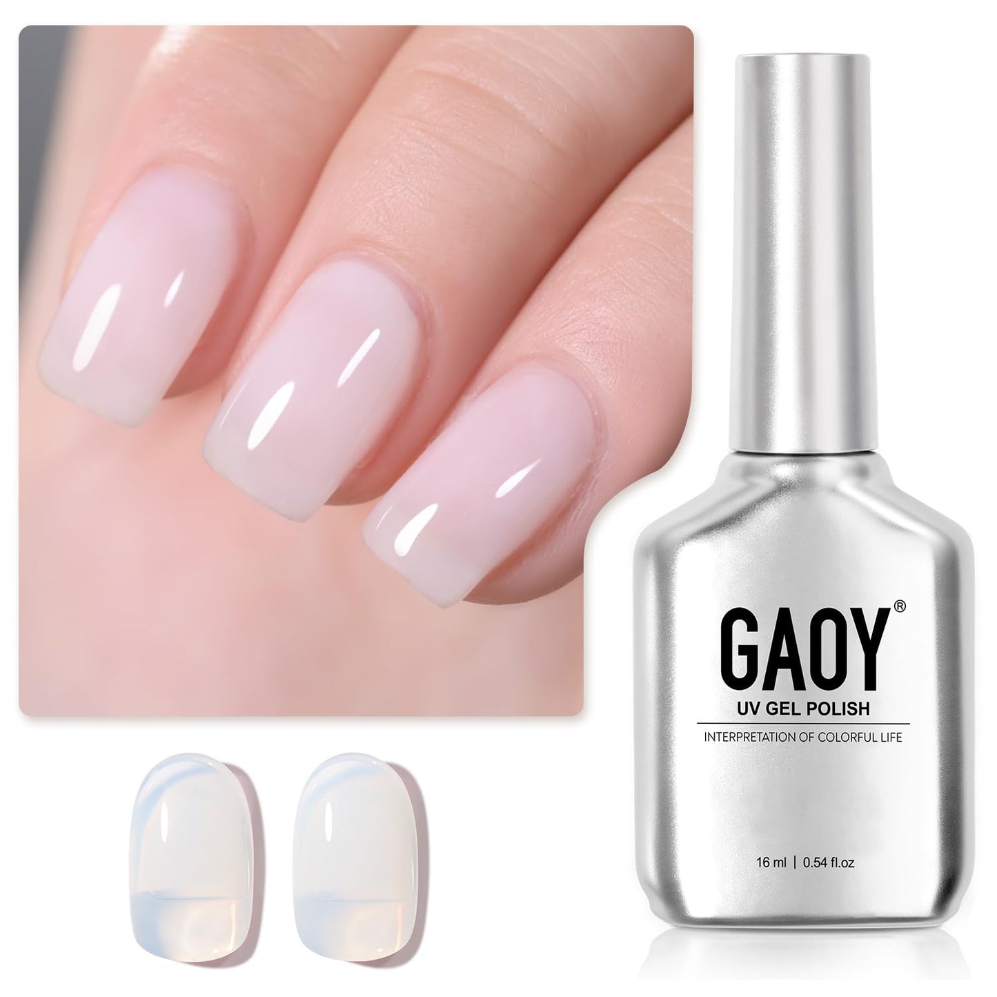 Pastel Gel Nail Polish - 16ml Pink Soak Off UV Light Cure Gel for Spring Summer | Macaron Baby Pink