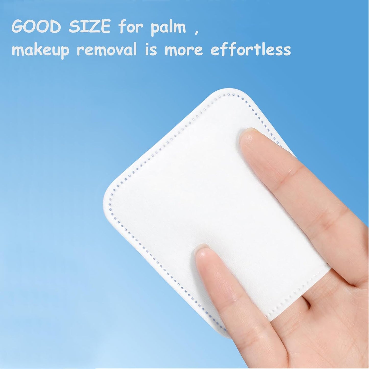 Square Cotton Pads - 150 Count Lint-Free Makeup Remover | Triple-Layer 100% Cotton, 7x7.5cm
