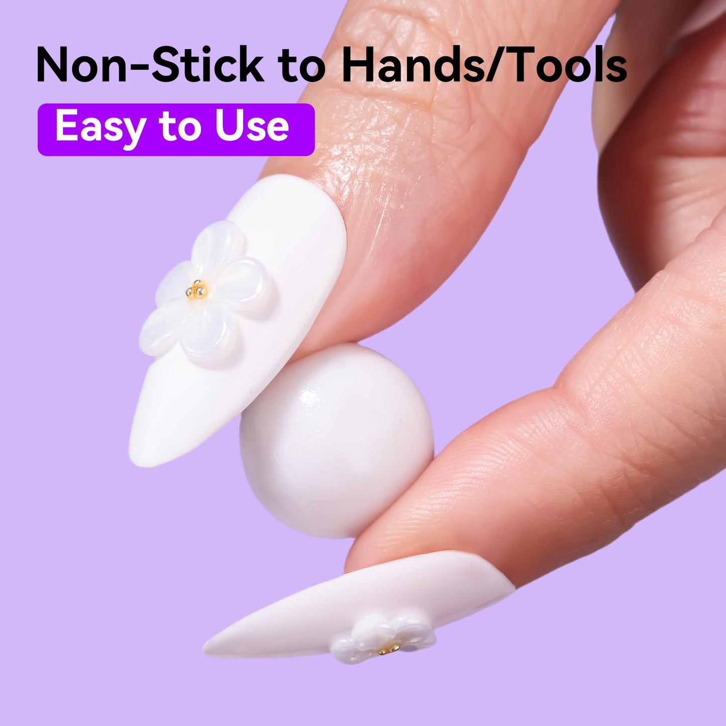 Makartt White 3d Gel Nail Art: 4-in-1 3d Nail Gel Sculpting Gels White Non-sticky for Extension, Shaping, 15ML Solid Builder Nail Gel for Nail Strengthen & Sculpture Gels for Nails Salon Home