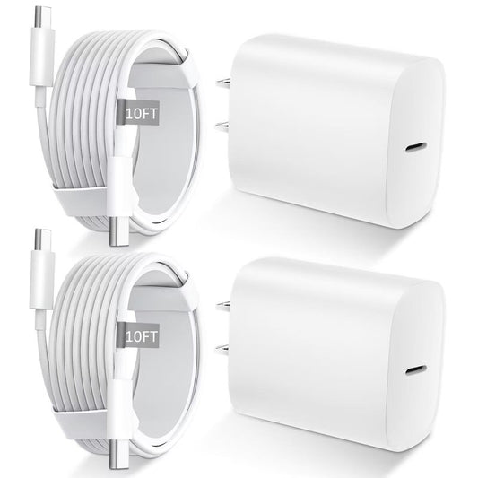 iPhone 17 16 15 Charger Fast Charging USB C Charger Type C Chargers with 10 Ft Long USB C to USB C Cable Fast Charging Cord for iPhone 17/Pro/Pro Max/17 Air/16/16 Pro/16 ProMax/15/Pro/ProMax,White