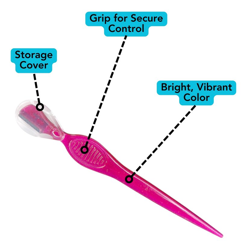 Iconikal 50-Pack Dermaplaning Eyebrow Razor Tool, Pink for Shaping Trimming Primping Morning Routine