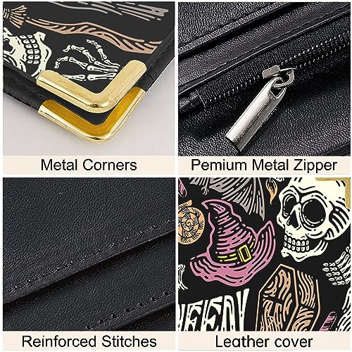 Halloween Waitress Server Book - PU Leather Organizer with Zipper Pocket