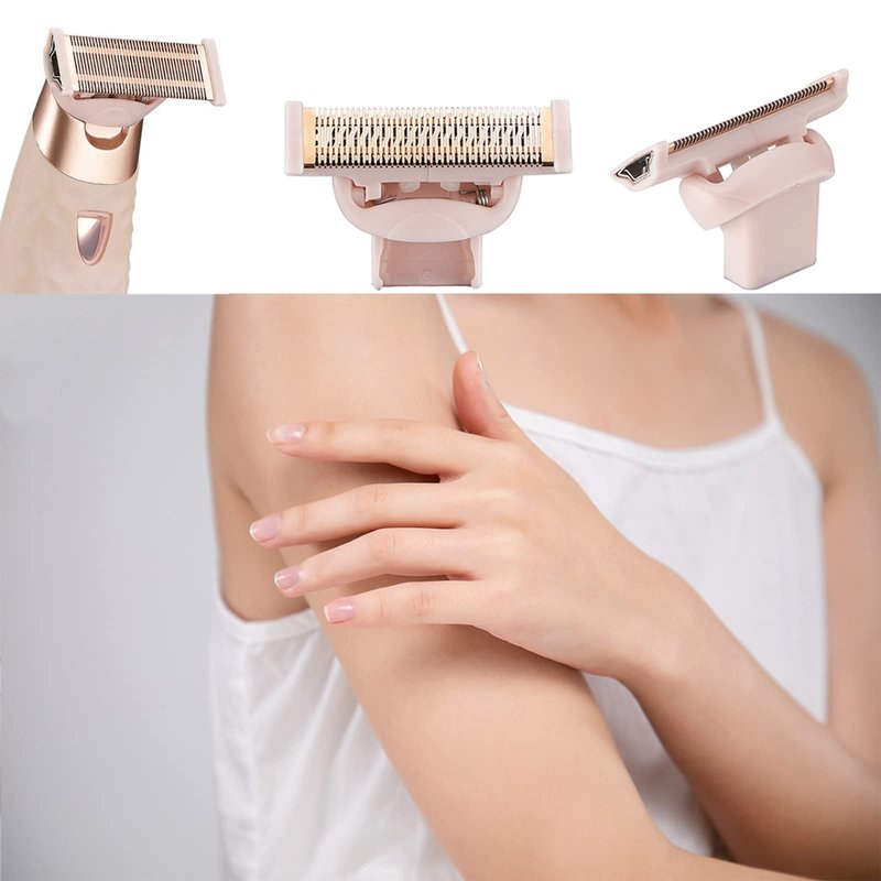 2PCS LinMei Nu Shaver Replacement Heads Compatible for Finishtouch Flawless Women Nu Razor with Bag, 2 Cleaning Brush