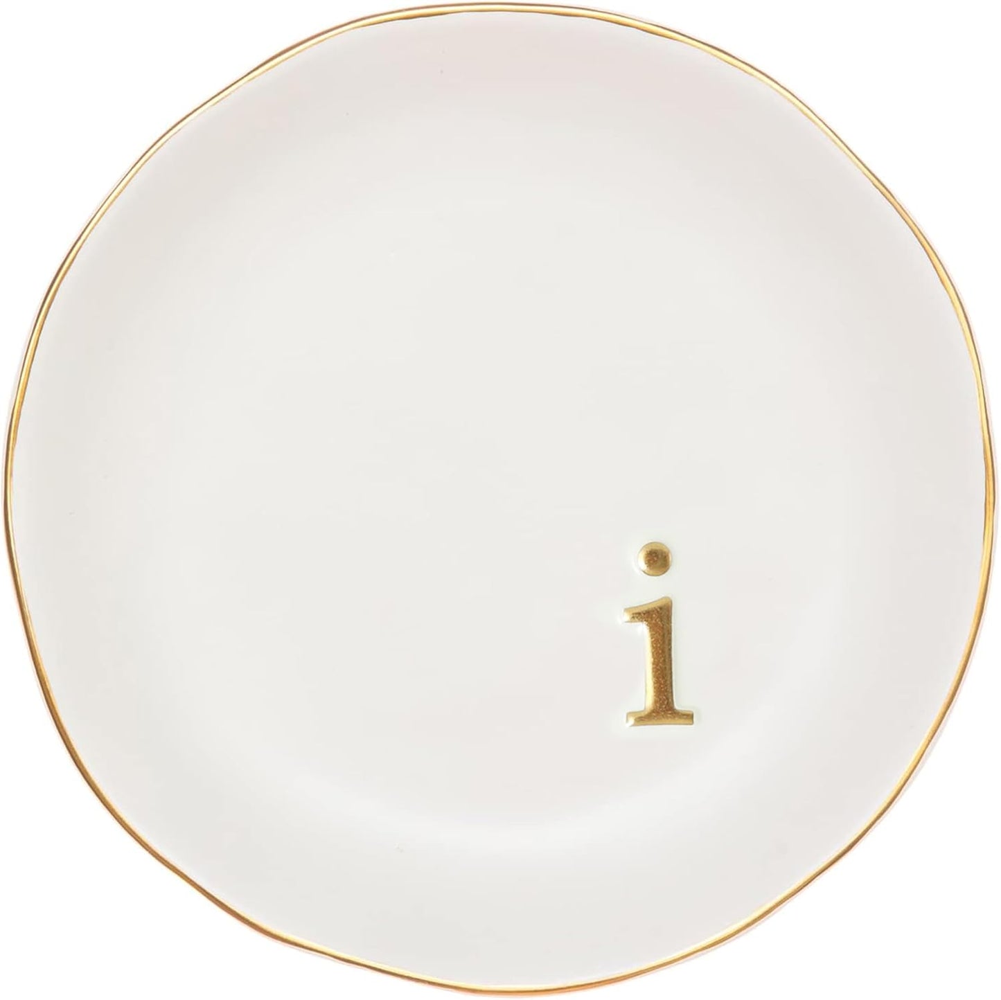 Ceramic Jewelry Tray - Decorative Trinket Dish for Rings, Earrings & Necklaces | 4.75" White Surface