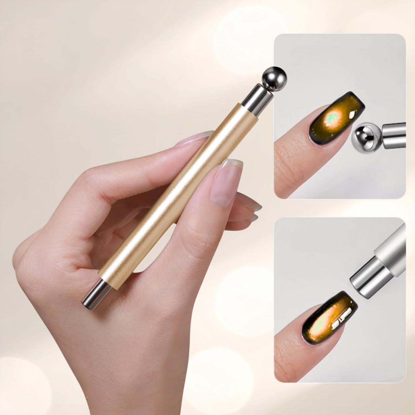 Cat Eye Magnet Set - 8-in-1 Nail Art Tools for Stunning Cat-Eye Effects | Yellow Color