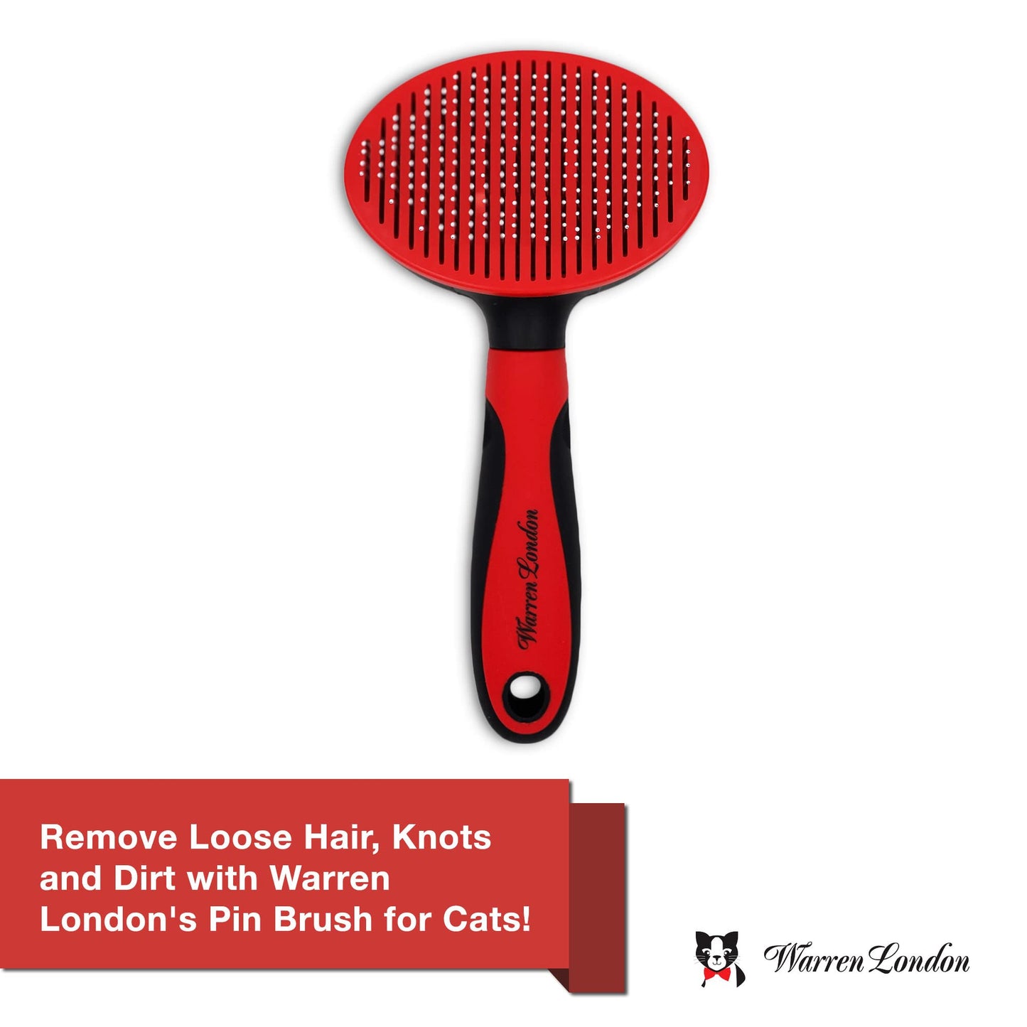 Warren London Cat Detangler Spray Bundle with Pin Brush for Matted Hair | Leave in Conditioner Pet Detangling Spray that Demattes & Refreshes | 8oz w/Pin Brush