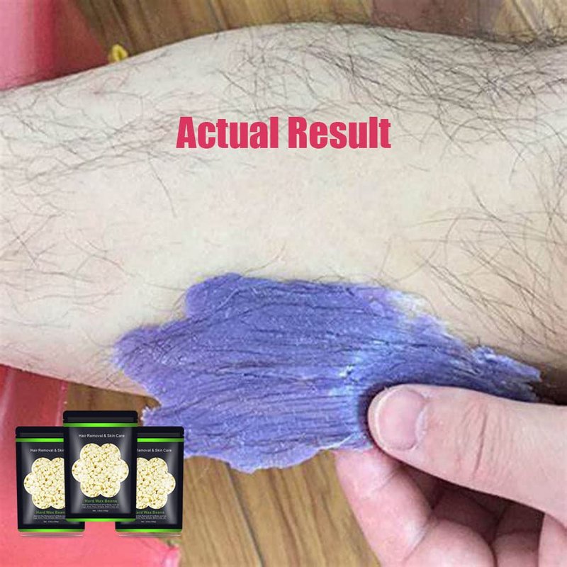 Wax Beads for Hair Removal 10.5oz (300g), Auperwel Hard Wax Beads Beans for Sensitive Skin Brazilian Waxing, Face, Bikini, Eyebrow, Legs, Painless for Women Men, 3 packs Kit with 10 Sticks