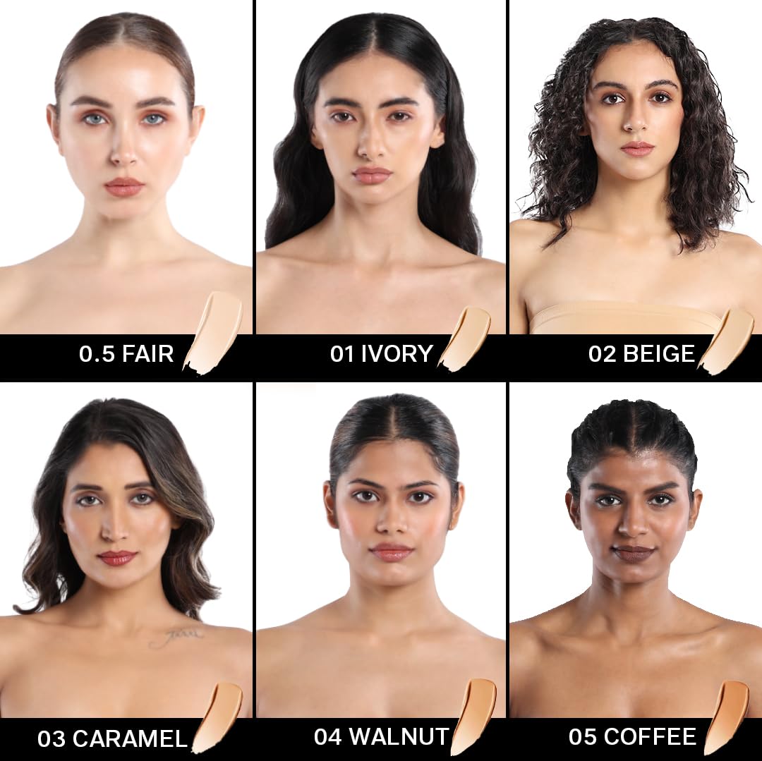 FLiCKA The Base Story Cream Foundation for Face Makeup 8.5gm Medium to High Coverage Waterproof & Long Lasting Smooth & Matte Finish with SPF All Skin Types 02 Beige