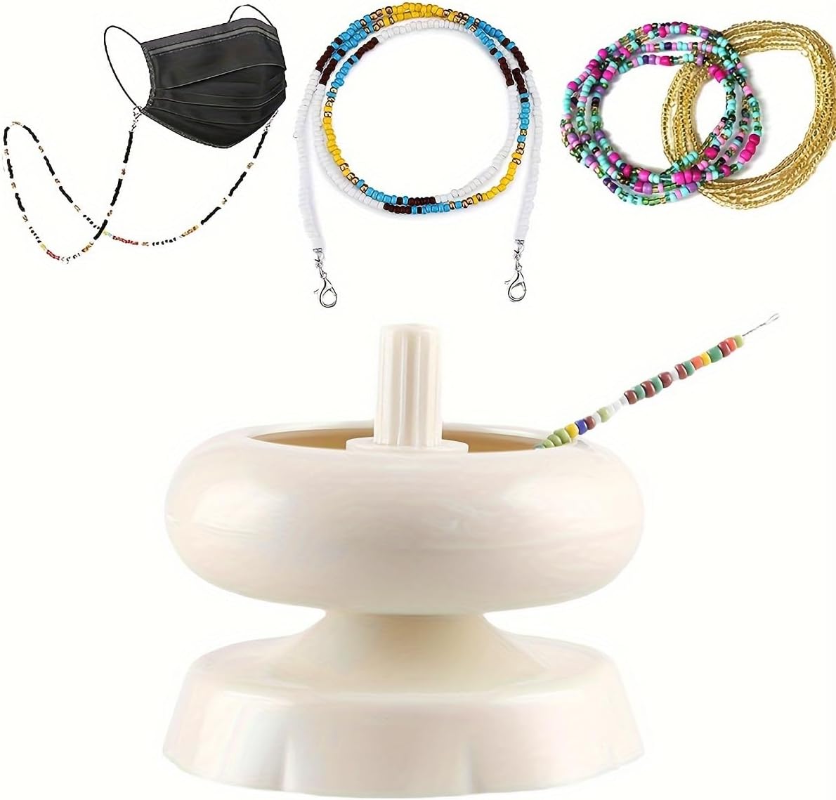DIY Clay & Seed Bead Spinner Tool - Jewelry Making Threader with Curved Needle | Ideal for Necklaces & Bracelets