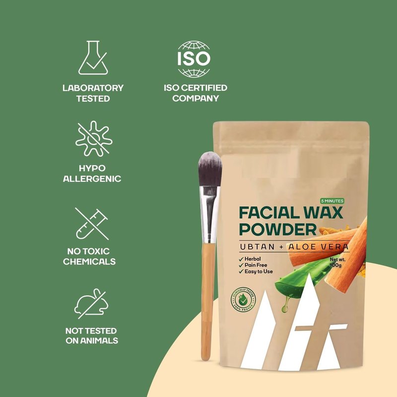 Farmvedic Painless Herbal Facial Hair Remover Wax Powder for Women, with Turmeric, Ubtan & Aloevera, No Harmful Chemicals, No Irritation, No Skin Rashes, 100g (100g (Pack of 1))