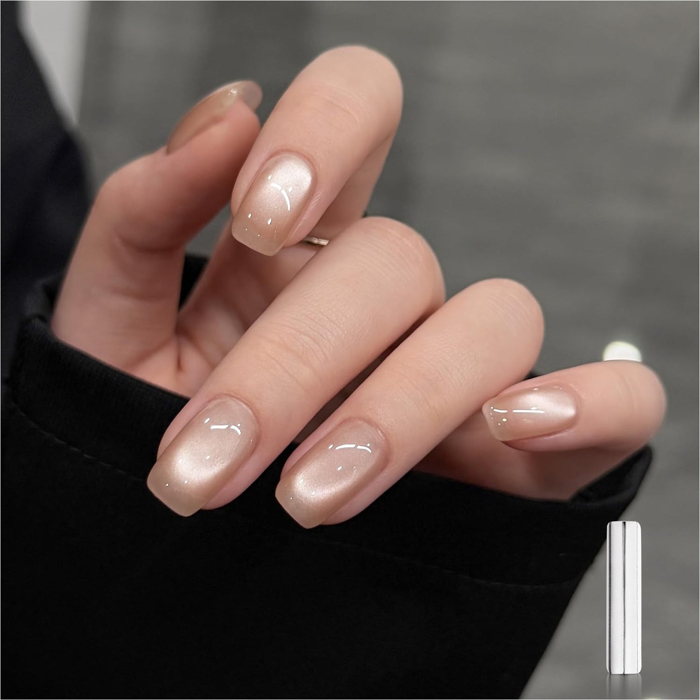 Glassy Cat Eye Gel Nail Polish - 16ml Holographic UV Gel with Magnet | Silvery Moonlight Reflective Finish