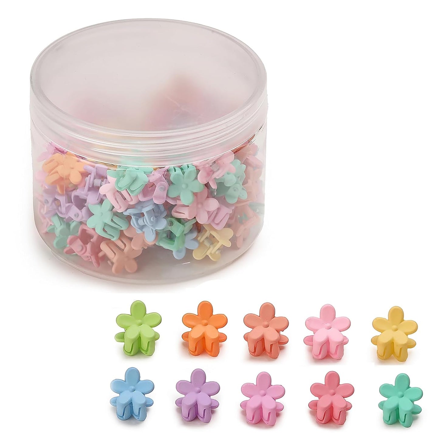 Mini Flower Hair Clips - 100 Pcs Cute Claw Pins for Toddlers, Girls & Teens | Perfect Hair Accessories