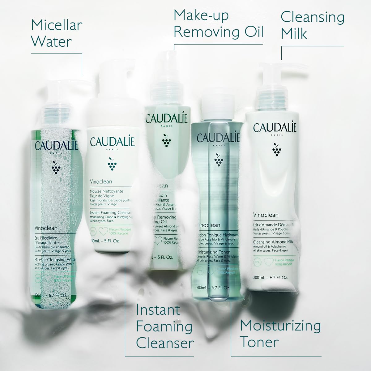 Caudalie Vinoclean Makeup Removing Cleansing Oil, Travel-Size Waterproof Makeup Remover - 75 mL
