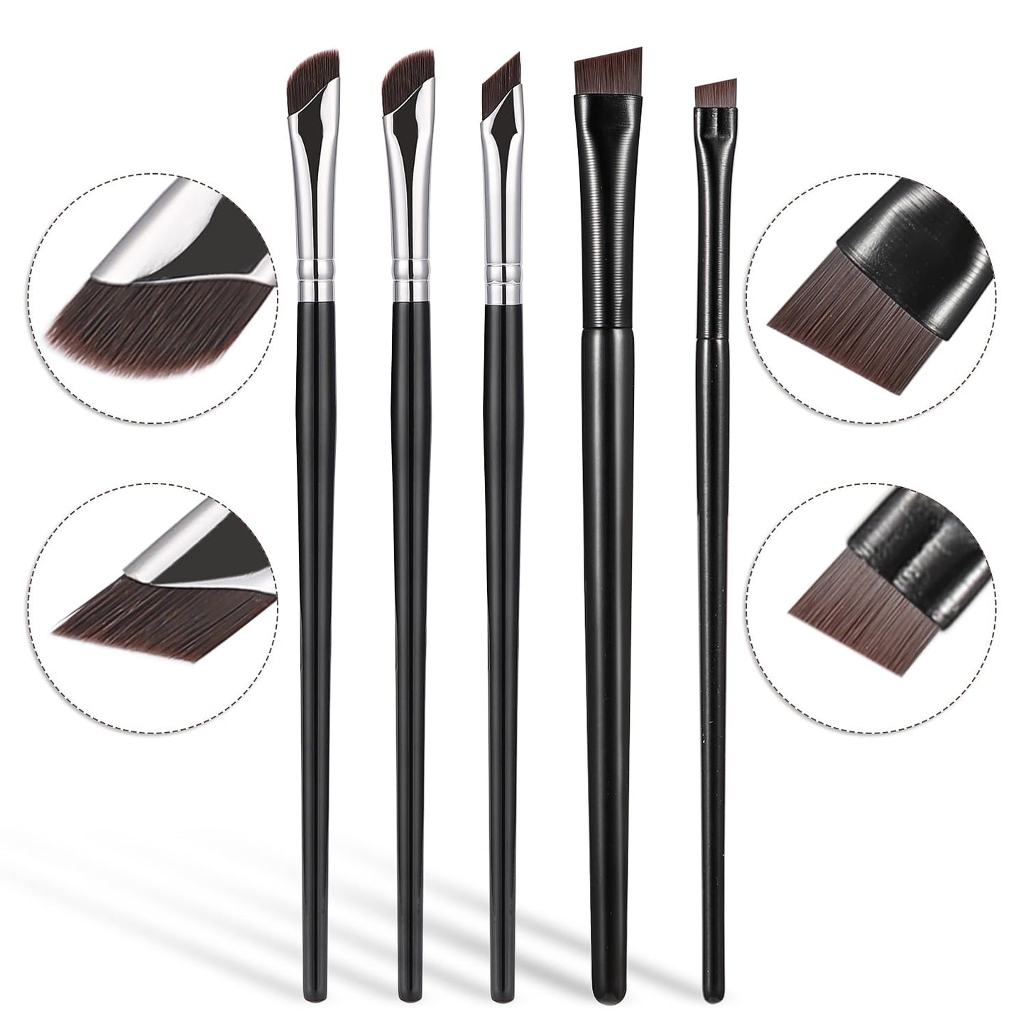 Eyeliner Brush Set - 5-Piece Precision Makeup Application Kit | Fine Angled & Ultra Thin Brushes for Professional Use