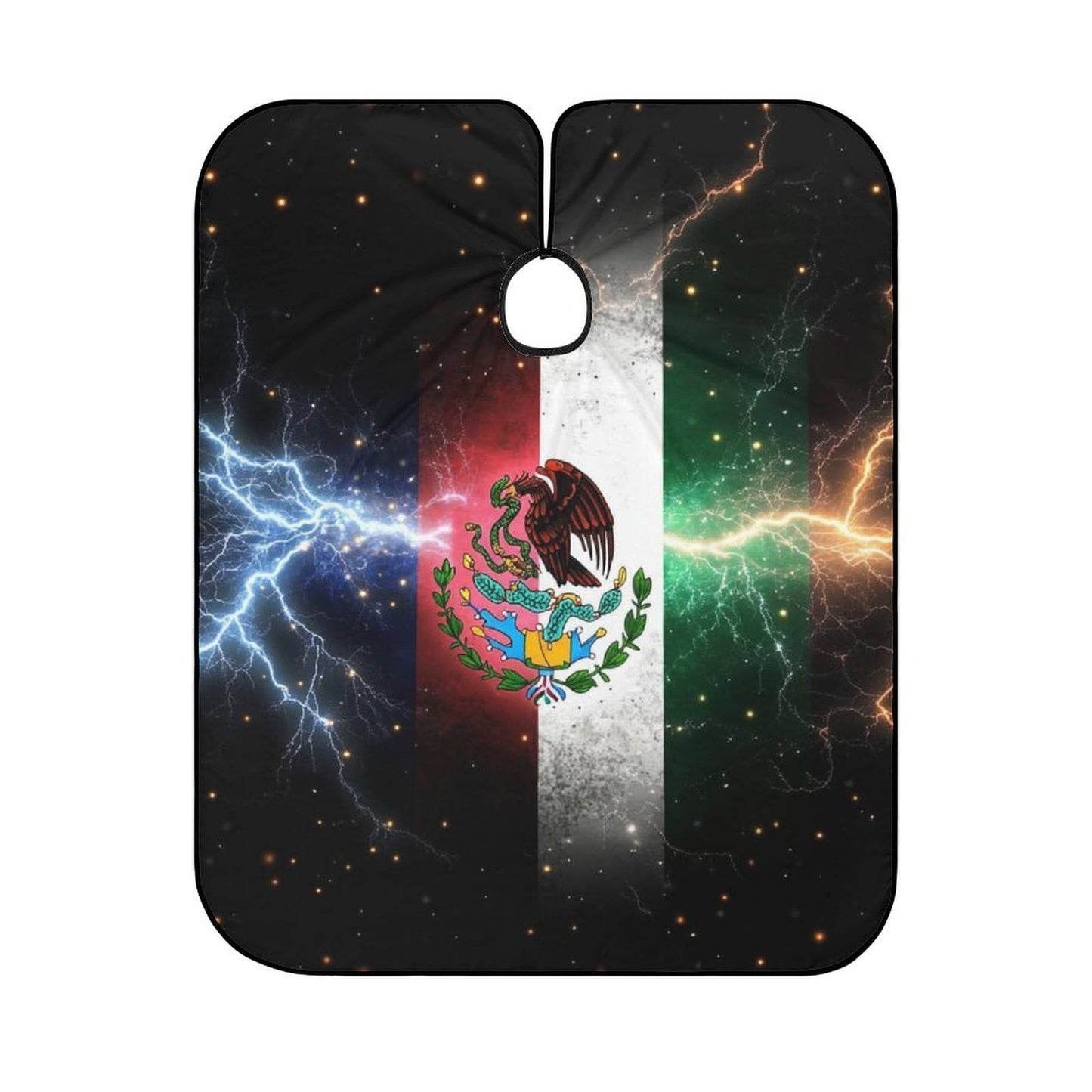 Professional Hairdressing Cape Large Unisex Barber Cape with Adjustable Closure Cool Lightnings Eagle Mexico Flag