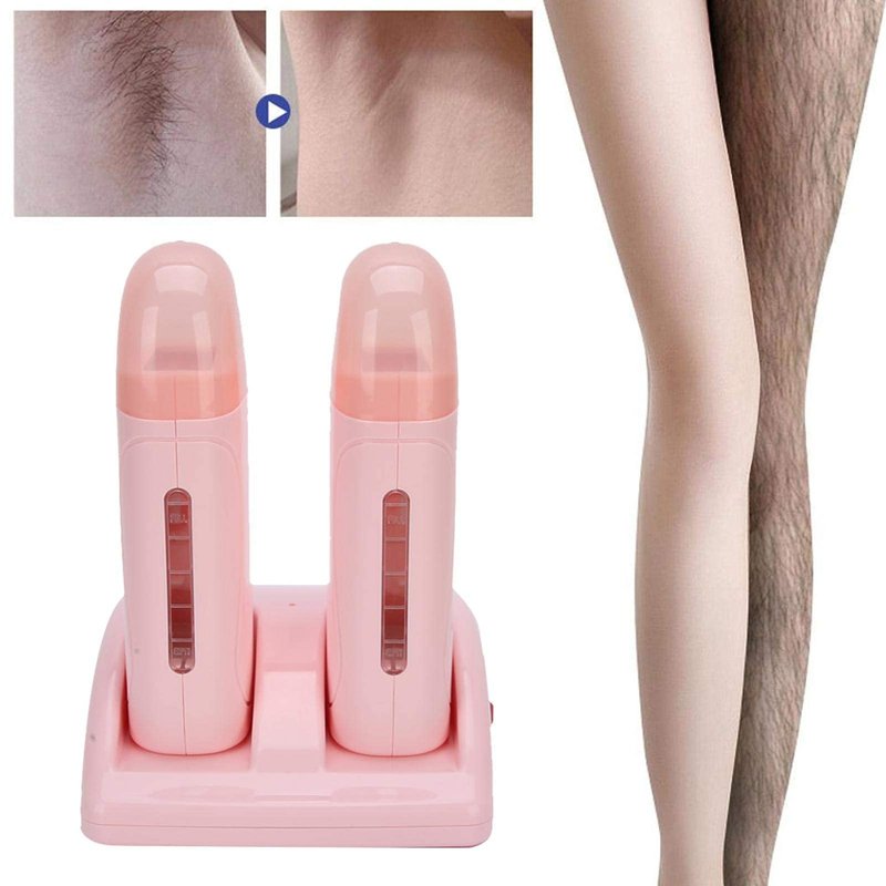 FILFEEL Roll On Wax Warmer with Double Cartridges, Professional Hair Removal Wax Heaters Hair Roller Epilator Wax Machine for Hair, Leg, Face, Armpit, Bikini, Eyebrow, Brazilian- (220V EU Plug)