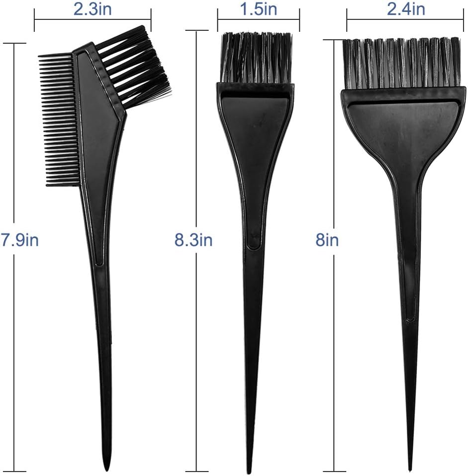 Hair Dye Brush and Bowl Set - Mixing Bowl & Tint Comb Tool for Easy Hair Coloring | Black