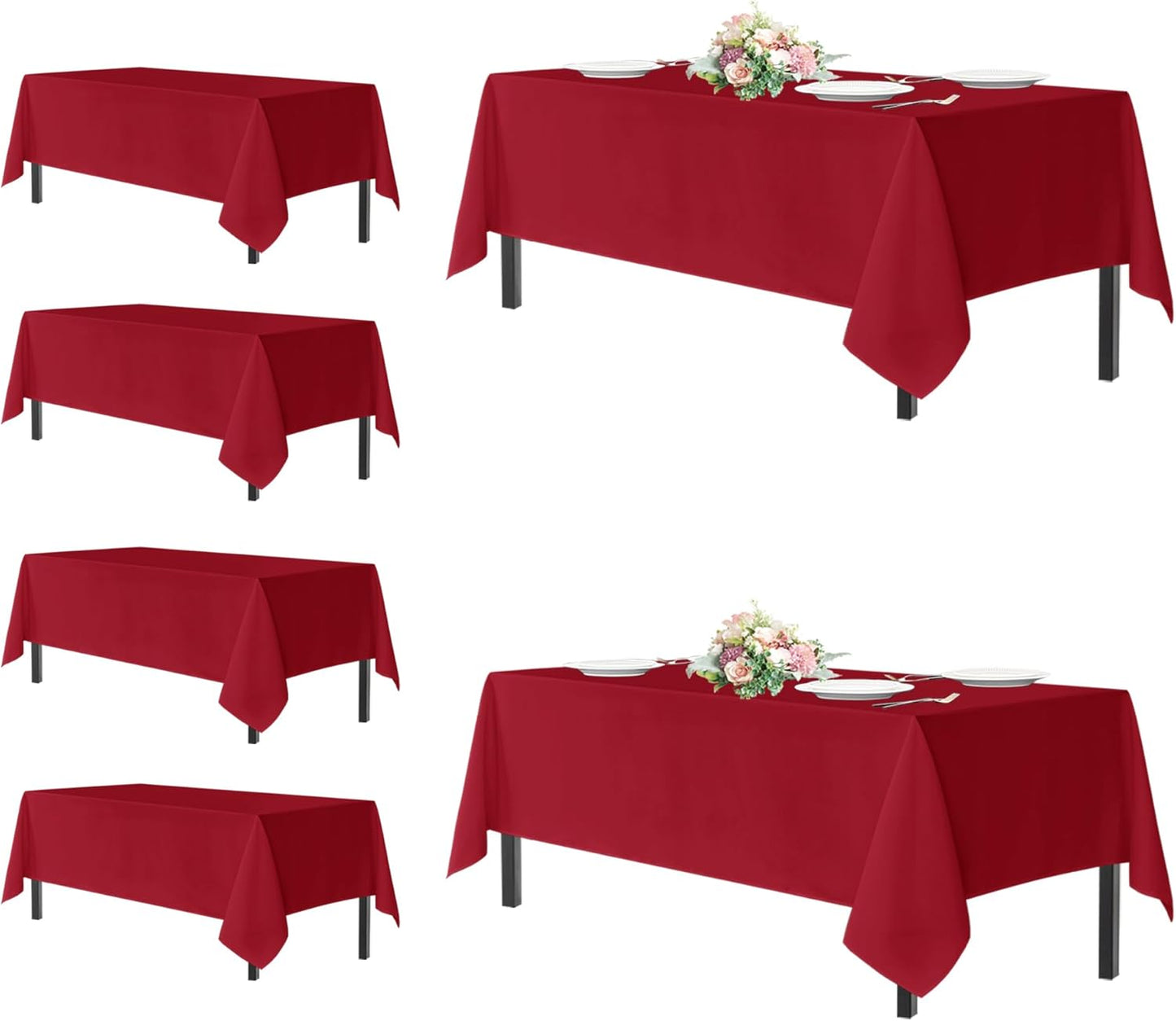 White Rectangle Tablecloth 60 x 102 Inch - Stain & Wrinkle Resistant Polyester for Dining, Buffets & Camping