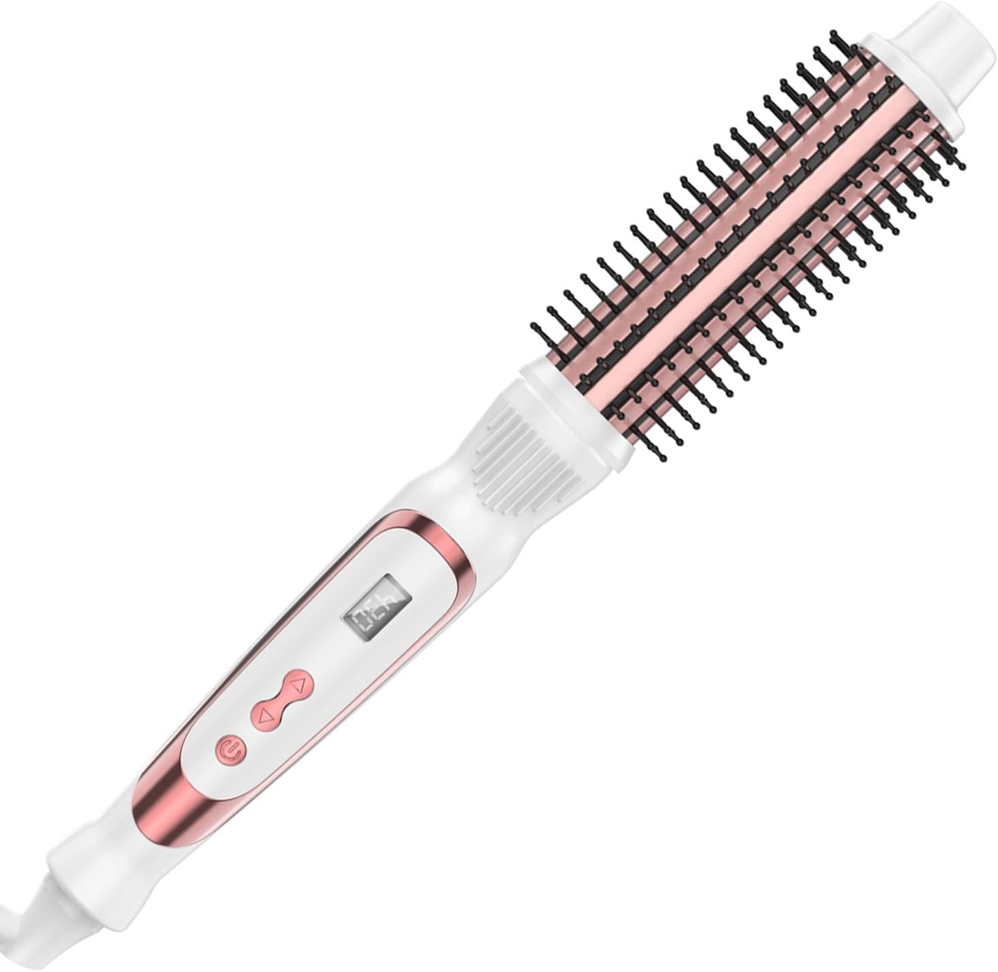 Thermal Brush 0.5 Inch Curling Iron - Volumizing Heated Round Brush | Ceramic Tourmaline Styling Tool (White)