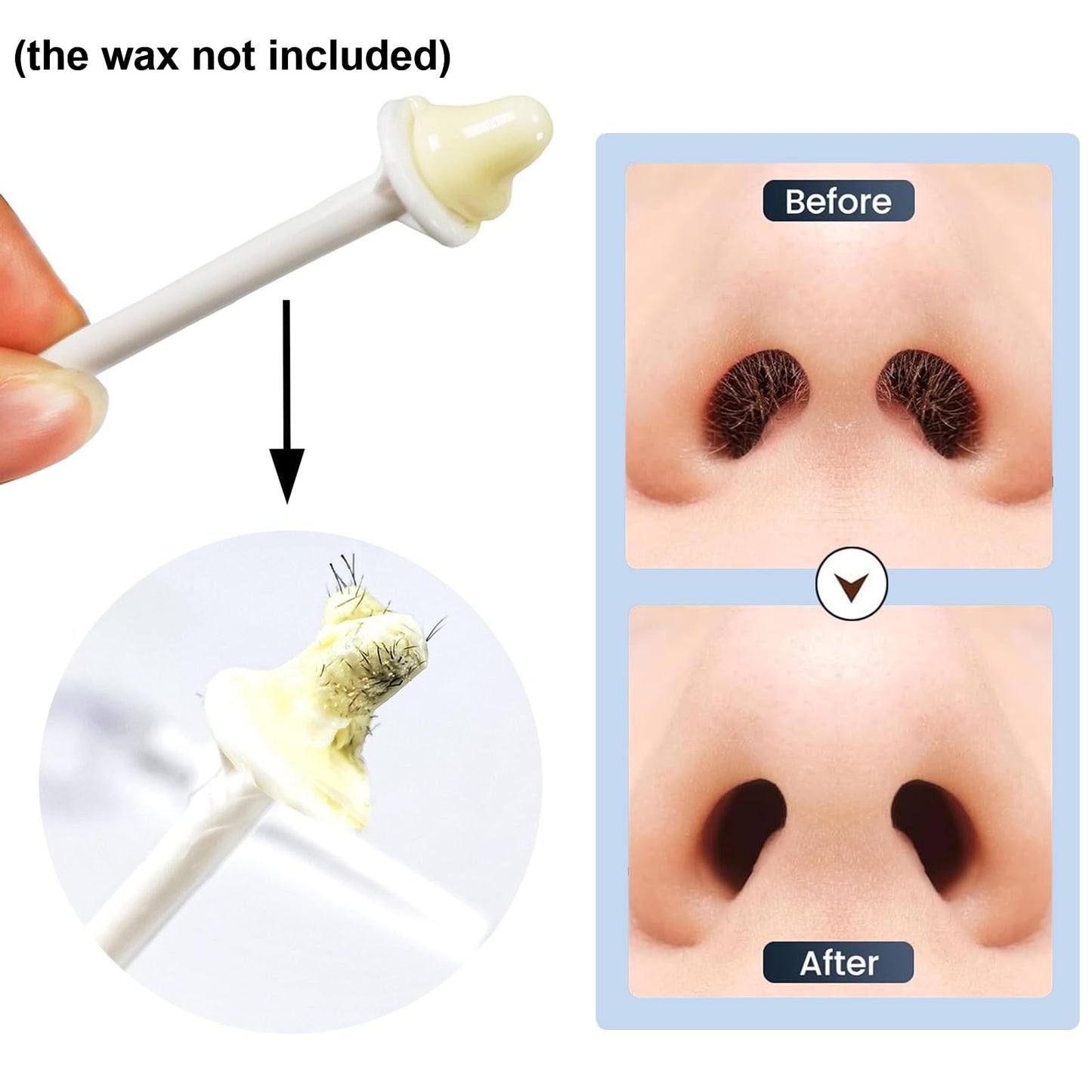 BlueZOO 70Pcs Small Wax Applicator Wands for Nostril Nasal Ear Cleaning, Home Salon Nose Waxing Sticks Facial Hair Removal for Men Women, Painless & Easy to Use, Personal Care Grooming Essential