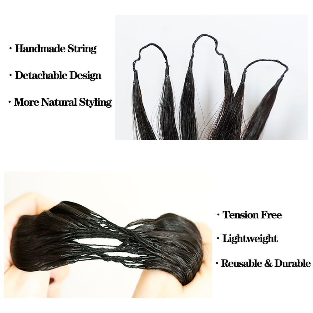 Knotless Pre-Separated Deep Wave Crochet Hair Extensions - 100% Raw Human Hair, 16 Inch, 60g