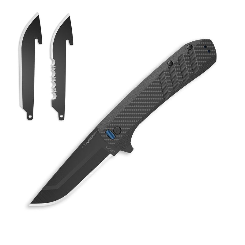 OUTDOOR EDGE Razor VX4 | Replaceable Blade EDC Folding Pocket Knife | 3" Blade, Ceramic Ball Bearings, Reversible Pocket Clip | Outdoor, Camping, Survival, Utility