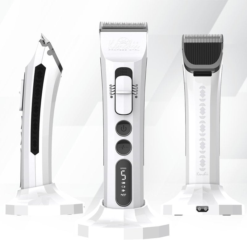 Kenchii Flash Dog Clippers for Grooming 4-in-1 Digital Cordless Cat & Dog Grooming Clipper for Pet Care, Precision Pet Grooming Trim, Shape, and Style Effortlessly, White
