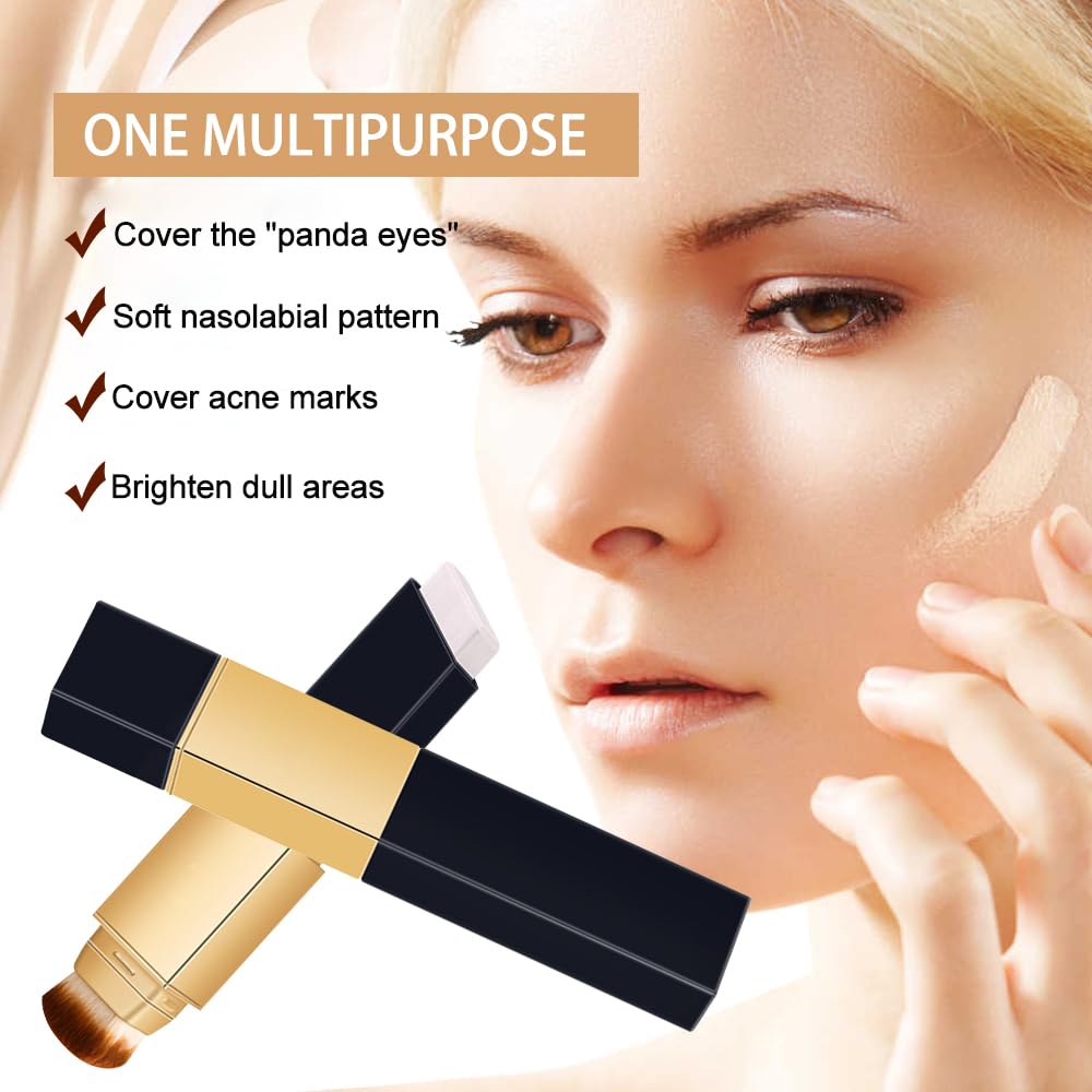 Double Head Foundation Stick - 2 IN 1 Color Changing Concealer & Hydrating Makeup | Lightweight & Portable
