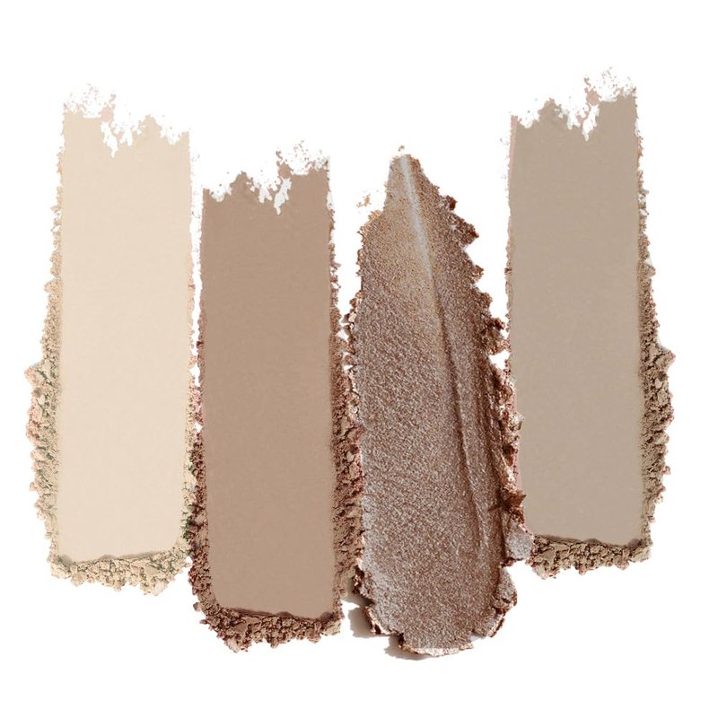 Neutral Nude Cool-Toned Eyeshadow Palette - Matte & Shimmer, High-Pigment, Waterproof Mini Smokey Eye & Contour Palette